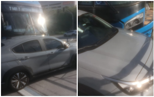 Carro e ônibus se envolvem em acidente na Avenida Itavuvu em Sorocaba