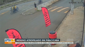 VÍDEO: menino de 10 anos é atropelado ao atravessar rua na faixa de pedestre em Piracicaba